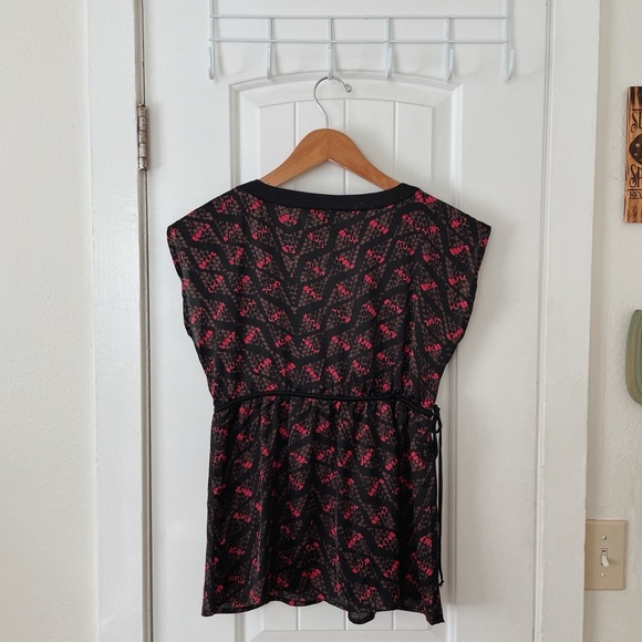 Y2K O'neil Baby Doll Top Black and Pink Women's S - Picture 3 of 4